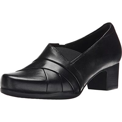 Clarks Rosalyn Adele Slip-On Loafer för kvinnor, Svart Svart läder 41 EU Clarks Rosalyn Adele Slip-On Loafer för kvinnor, Svart Svart läder 41 EU