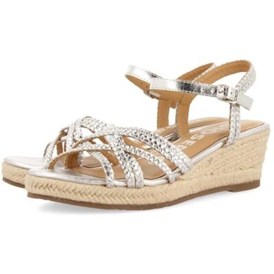 GIOSEPPO LELANT, Sandaler med kil Typ Flaskor Kvinna, Silver, 37 EU, Silver, 37 EU GIOSEPPO LELANT, Sandaler med kil Typ Flaskor Kvinna, Silver, 37 EU, Silver, 37 EU