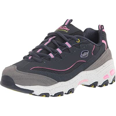 Skechers Women's D'Lites Sneaker, Navy/Multi, 6.5 Skechers Women's D'Lites Sneaker, Navy/Multi, 6.5