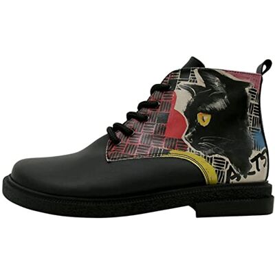 DOGO skor veganska damer Victoria Boots – Artsy Cat Collage, svart, 36 EU DOGO skor veganska damer Victoria Boots – Artsy Cat Collage, svart, 36 EU