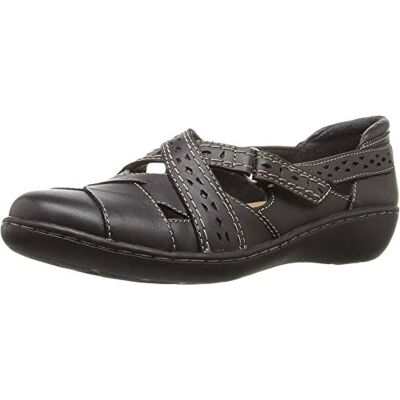 Clarks Women's Ashland Spin Q Slip-On Loafer, Black, 9.5 X-Wide Clarks Women's Ashland Spin Q Slip-On Loafer, Black, 9.5 X-Wide