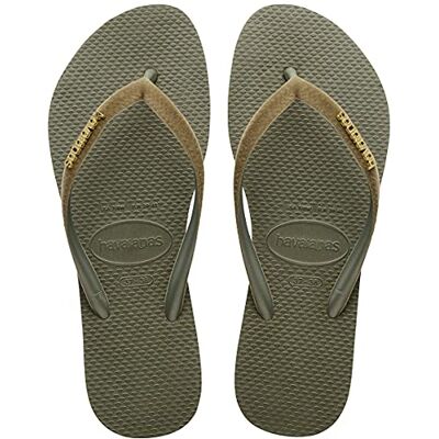 Havaianas slanke fluwelen damesslippers Kleur: Groen Maat: 1/2 VK Havaianas slanke fluwelen damesslippers Kleur: Groen Maat: 1/2 VK