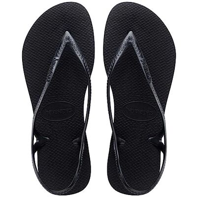 Havaianas Sunny Flat Sandaal voor dames, zwart, 3/4 UK Havaianas Sunny Flat Sandaal voor dames, zwart, 3/4 UK