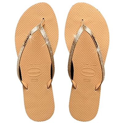 Havaianas You Glitter, Flip Flop Kvinnor, GYLLENE, 33/34 EU Havaianas You Glitter, Flip Flop Kvinnor, GYLLENE, 33/34 EU