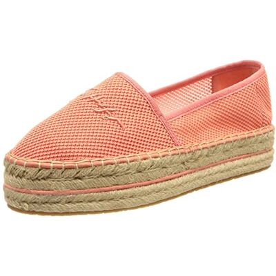 Tommy Hilfiger Dam Th texturerad Flatform Espadrille Fw0fw06433, Rosa korallblomma, 42 EU Tommy Hilfiger Dam Th texturerad Flatform Espadrille Fw0fw06433, Rosa korallblomma, 42 EU