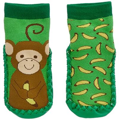 Playshoes Hüttenschuhe Affe unisex barn Toffel, Grün, 22/23 EU Playshoes Hüttenschuhe Affe unisex barn Toffel, Grün, 22/23 EU