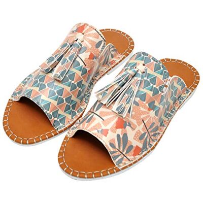 DOGO Dam tall platt sandal, flerfärgad, 2 UK DOGO Dam tall platt sandal, flerfärgad, 2 UK