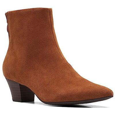 Clarks Teresa modestövel för kvinnor, Mörk brun mocka, 7 Clarks Teresa modestövel för kvinnor, Mörk brun mocka, 7