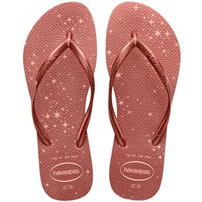 Havaianas smal glans, flip flop kvinnor, Balett ros gyllene rodnad, 1/2 UK Havaianas smal glans, flip flop kvinnor, Balett ros gyllene rodnad, 1/2 UK