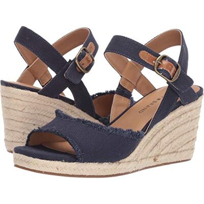 Lucky Brand Women's Mindra Espadrille Wedge Sandal, Indigo, 6 Lucky Brand Women's Mindra Espadrille Wedge Sandal, Indigo, 6