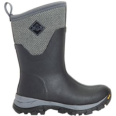 Muck Boots Wellington stövlar för kvinnor regn, Svart grå geometrisk, 37 EU Muck Boots Wellington stövlar för kvinnor regn, Svart grå geometrisk, 37 EU