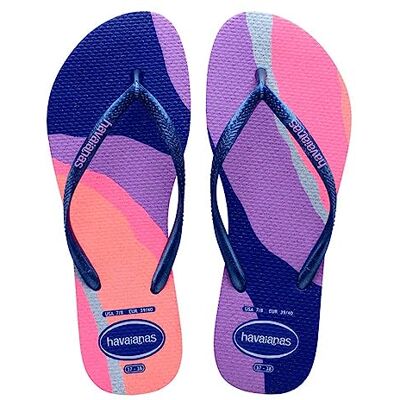 Havaianas Slim Palette Glow (Mini Me), flip-flops för flickor, Marinblå, 23/24 EU Havaianas Slim Palette Glow (Mini Me), flip-flops för flickor, Marinblå, 23/24 EU