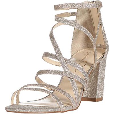 Jessica Simpson womens Stassey Heel Sandal Pump, Champagne, 6.5 US Jessica Simpson womens Stassey Heel Sandal Pump, Champagne, 6.5 US