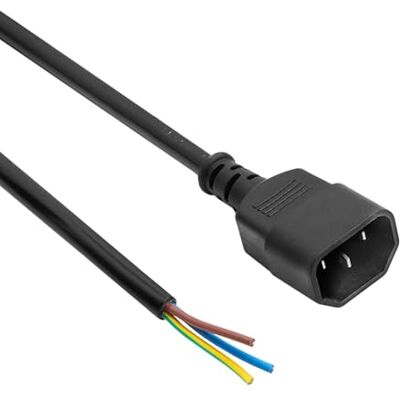 AKYGA AK-OT-10C Strömkabel koppartråd 3 x 1 mm² IEC C14-kontakt med nakna ändar 3 m svart AKYGA AK-OT-10C Strömkabel koppartråd 3 x 1 mm² IEC C14-kontakt med nakna ändar 3 m svart