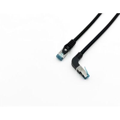 Equip 605897 Cat.6A S/FTP patchkabel, vinklad till rak kontakt, 0,5 m, svart Equip 605897 Cat.6A S/FTP patchkabel, vinklad till rak kontakt, 0,5 m, svart
