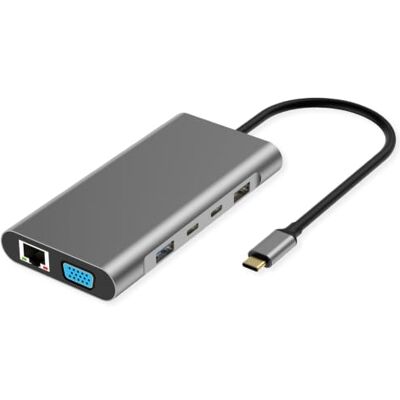 Value USB-C dockningsstation, 4k HDMI, DP, VGA, Gigabit Ethernet, USB-C, USB-A, PD Value USB-C dockningsstation, 4k HDMI, DP, VGA, Gigabit Ethernet, USB-C, USB-A, PD