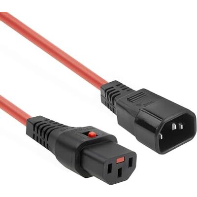 ACT C13 IEC Lock – C14 strömkabel, kall enhetskabel 0,5 meter, C13-uttag efter C14-kontakt, för PDU, servrar, nätverksenheter, färg röd – AK5192 ACT C13 IEC Lock – C14 strömkabel, kall enhetskabel 0,5 meter, C13-uttag efter C14-kontakt, för PDU, servrar, nätverksenheter, färg röd – AK5192