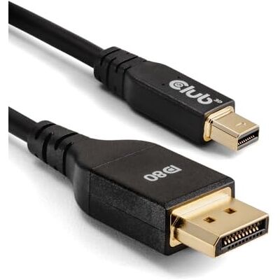 Club 3D CAC-1116 Mini DisplayPort till DisplayPort tvåriktad VESA DP80-certifierad kabel M/M 1 m/3,28 fot Club 3D CAC-1116 Mini DisplayPort till DisplayPort tvåriktad VESA DP80-certifierad kabel M/M 1 m/3,28 fot