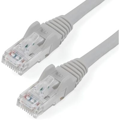 StarTech .com Ethernetkabel, CAT6, 15 m, grå, för gigabit, 650 MHz, 100 W, PoE, RJ45, UTP, nätverks-/patchkabel, hakfri med dragavlastning, fluke-testad, UL/TIA-certifierad (N6PATCH50GR) StarTech .com Ethernetkabel, CAT6, 15 m, grå, för gigabit, 650 MHz, 100 W, PoE, RJ45, UTP, nätverks-/patchkabel, hakfri med dragavlastning, fluke-testad, UL/TIA-certifierad (N6PATCH50GR)