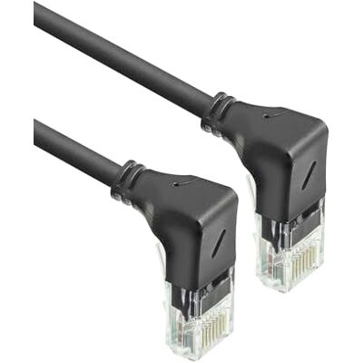 ACT CAT6A nätverkskabel 90° vinklad, U/UTP LSZH LAN-kabel tunn 3,6 mm slimline, flexibel Ethernet-kabel med RJ45-kontakt, för användning i datacenter, 0,5 meter, nedåt DD5900 ACT CAT6A nätverkskabel 90° vinklad, U/UTP LSZH LAN-kabel tunn 3,6 mm slimline, flexibel Ethernet-kabel med RJ45-kontakt, för användning i datacenter, 0,5 meter, nedåt DD5900
