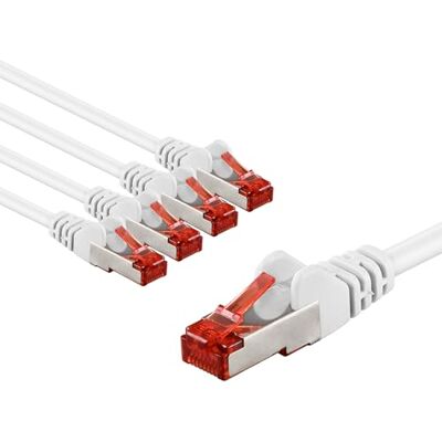 goobay 65984 CAT6 nätverkskabel i en uppsättning med 5/patchkabel skärmad S/FTP/CU Ethernet-kabel, PiMF, LSZH/Cat 6 kabel med 10 Gbits/vit/5 x 3 m goobay 65984 CAT6 nätverkskabel i en uppsättning med 5/patchkabel skärmad S/FTP/CU Ethernet-kabel, PiMF, LSZH/Cat 6 kabel med 10 Gbits/vit/5 x 3 m
