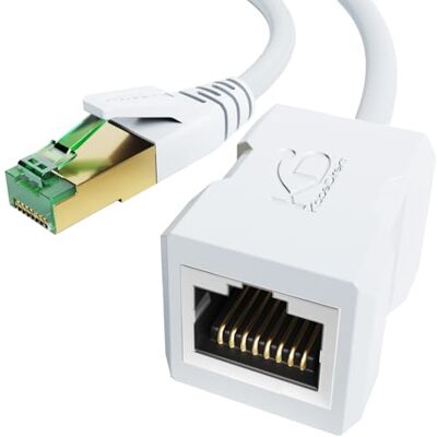 KabelDirekt – LAN-kabel och Ethernet-förlängningskabel, konstruerad för att vara bruddsäker – 10m (10 Gbit/s, CAT7-kabel, RJ45, förlänger nätverkskabel/patchkabel med full hastighet, skärmad, vit) KabelDirekt – LAN-kabel och Ethernet-förlängningskabel, konstruerad för att vara bruddsäker – 10m (10 Gbit/s, CAT7-kabel, RJ45, förlänger nätverkskabel/patchkabel med full hastighet, skärmad, vit)