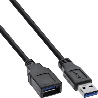 InLine 35605 USB 3.0 Kabelförlängning, A-kontakt/Uttag, 0,5 m, Svart InLine 35605 USB 3.0 Kabelförlängning, A-kontakt/Uttag, 0,5 m, Svart