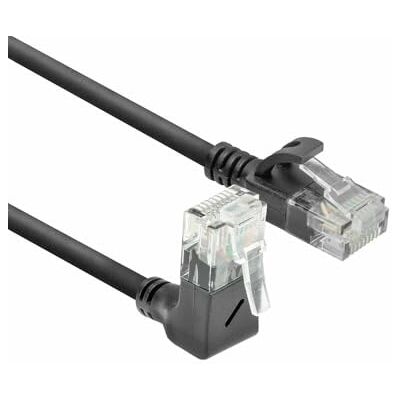 ACT CAT6A nätverkskabel 90° vinklad uppåt, U/UTP LSZH LAN-kabel tunn 3,6 mm slimline, flexibel Ethernet-kabel med RJ45-kontakt, för användning i datacenter, 1,5 meter, uppåt ACT CAT6A nätverkskabel 90° vinklad uppåt, U/UTP LSZH LAN-kabel tunn 3,6 mm slimline, flexibel Ethernet-kabel med RJ45-kontakt, för användning i datacenter, 1,5 meter, uppåt
