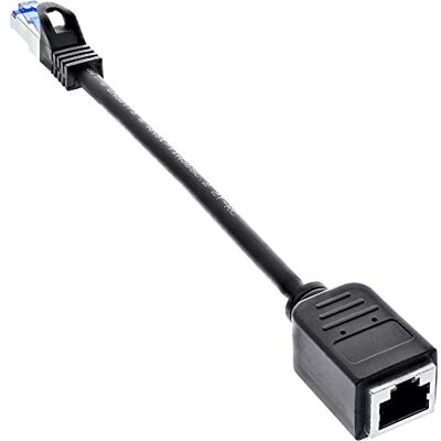 InLine ® Patchkabelförlängning, RJ45-skydd, S/FTP (PiMf), Cat.6A, halogenfri, koppar, svart, 0,2 m InLine ® Patchkabelförlängning, RJ45-skydd, S/FTP (PiMf), Cat.6A, halogenfri, koppar, svart, 0,2 m