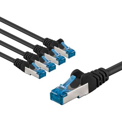 goobay 66041 CAT 6A nätverkskabel i en uppsättning med 5/patchkabel skärmad S/FTP/CU Ethernet-kabel, PiMF, LSZH/Cat 6a kabel med 10 Gbits/svart/5 x 2 m goobay 66041 CAT 6A nätverkskabel i en uppsättning med 5/patchkabel skärmad S/FTP/CU Ethernet-kabel, PiMF, LSZH/Cat 6a kabel med 10 Gbits/svart/5 x 2 m