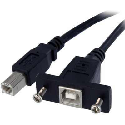 StarTech 100 cm USB B till B bländmonteringskabel, bu/st, USB-förlängningskabel, inbyggt uttag kabel förlängning StarTech 100 cm USB B till B bländmonteringskabel, bu/st, USB-förlängningskabel, inbyggt uttag kabel förlängning