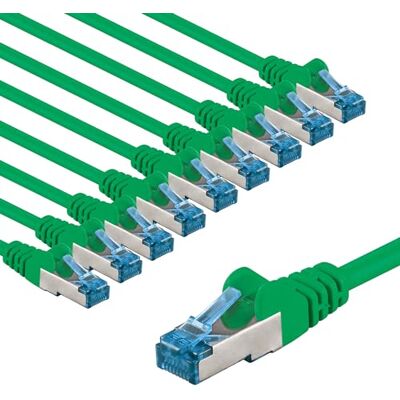 goobay 66061 CAT 6A nätverkskabel i 10 set/patchkabel skärmad S/FTP/CU Ethernet-kabel, PiMF, LSZH/Cat 6a kabel med 10 Gbits/grön/10 x 2 m goobay 66061 CAT 6A nätverkskabel i 10 set/patchkabel skärmad S/FTP/CU Ethernet-kabel, PiMF, LSZH/Cat 6a kabel med 10 Gbits/grön/10 x 2 m