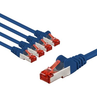 goobay 65967 CAT6 nätverkskabel i en uppsättning med 5/patchkabel skärmad S/FTP/CU Ethernet-kabel, PiMF, LSZH/Cat 6 kabel med 10 Gbits/blå/5 x 2 m goobay 65967 CAT6 nätverkskabel i en uppsättning med 5/patchkabel skärmad S/FTP/CU Ethernet-kabel, PiMF, LSZH/Cat 6 kabel med 10 Gbits/blå/5 x 2 m