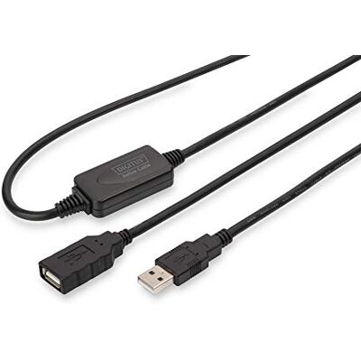 Digitus Active USB 2.0 förlängningskabel Repeaterkabel USB A hane till USB A hona 10 m 480 Mbit/s Plug & Play Strömförsörjning via USB Svart Digitus Active USB 2.0 förlängningskabel Repeaterkabel USB A hane till USB A hona 10 m 480 Mbit/s Plug & Play Strömförsörjning via USB Svart