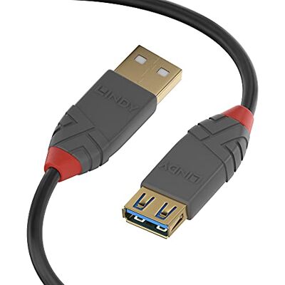 LINDY 36762 USB 3.2 typ A till en förlängningskabel, Anthra Line svart, 2 m LINDY 36762 USB 3.2 typ A till en förlängningskabel, Anthra Line svart, 2 m