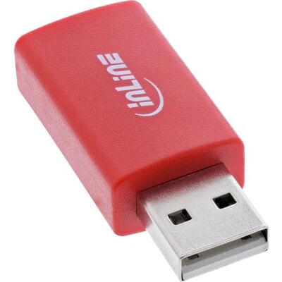 InLine USB-datablockerare adapter USB-A-kontakt till USB-A-uttag, säker laddning utan dataöverföring, perfekt för resor, 5 V 1,5 A, 31653 InLine USB-datablockerare adapter USB-A-kontakt till USB-A-uttag, säker laddning utan dataöverföring, perfekt för resor, 5 V 1,5 A, 31653