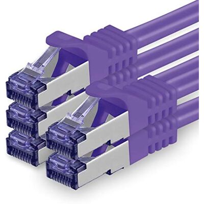 1aTTack.de Cat.7 nätverkskabel 0,5m lila 5 delar Cat7 patchkabel (SFTP/PIMF/LSZH) rå kabel 10 Gb/s med Rj 45-kontakt Cat.6a 5 x 0,5 meter lila 1aTTack.de Cat.7 nätverkskabel 0,5m lila 5 delar Cat7 patchkabel (SFTP/PIMF/LSZH) rå kabel 10 Gb/s med Rj 45-kontakt Cat.6a 5 x 0,5 meter lila