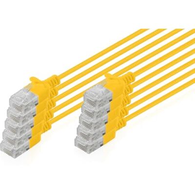Digitus LAN-kabel Cat 6 – 0,3m – 1 Gbit/s – 10 delar – oskärmad U-UTP – Slim AWG 32/7 – PoE+ – LSZH – 250 Mhz – RJ45 nätverkskabel – Gul Digitus LAN-kabel Cat 6 – 0,3m – 1 Gbit/s – 10 delar – oskärmad U-UTP – Slim AWG 32/7 – PoE+ – LSZH – 250 Mhz – RJ45 nätverkskabel – Gul