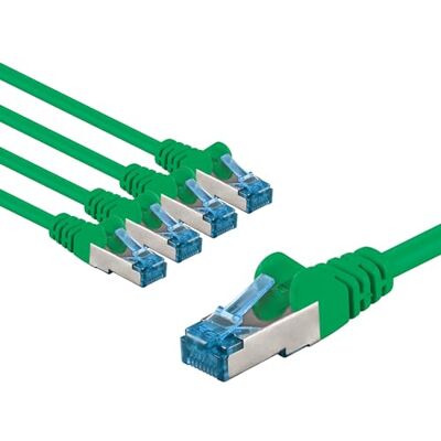 goobay 66058 CAT 6A nätverkskabel i en uppsättning med 5/patchkabel skärmad S/FTP/CU Ethernet-kabel, PiMF, LSZH/Cat 6a kabel med 10 Gbits/grön/5 x 3 m goobay 66058 CAT 6A nätverkskabel i en uppsättning med 5/patchkabel skärmad S/FTP/CU Ethernet-kabel, PiMF, LSZH/Cat 6a kabel med 10 Gbits/grön/5 x 3 m