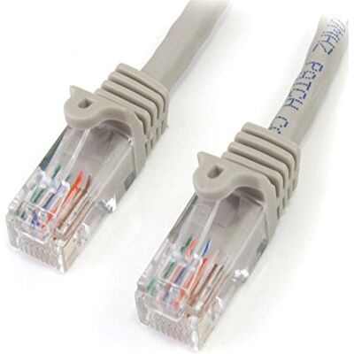 StarTech .com 45PAT5MGR Cat5e nätverkskabel (5 m, Cat 5e patchkabel, RJ45 UTP, PoE, med spärrskydd, snagless, St/St) grå StarTech .com 45PAT5MGR Cat5e nätverkskabel (5 m, Cat 5e patchkabel, RJ45 UTP, PoE, med spärrskydd, snagless, St/St) grå