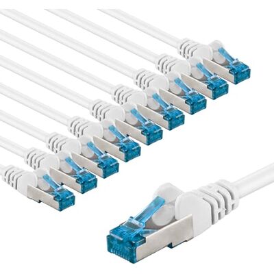 goobay 66054 CAT 6A nätverkskabel i 10 set/patchkabel skärmad S/FTP/CU Ethernet-kabel, PiMF, LSZH/Cat 6a kabel med 10 Gbits/vit/10 x 3 m goobay 66054 CAT 6A nätverkskabel i 10 set/patchkabel skärmad S/FTP/CU Ethernet-kabel, PiMF, LSZH/Cat 6a kabel med 10 Gbits/vit/10 x 3 m