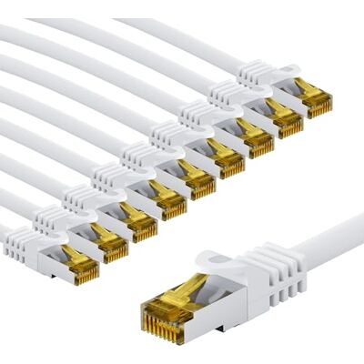 goobay 66084 CAT7 nätverkskabel i 10 set/patchkabel skärmad S/FTP/CU Ethernet-kabel, PiMF, LSZH/Cat 7 kabel med 10 Gbits/vit/10 x 1 m goobay 66084 CAT7 nätverkskabel i 10 set/patchkabel skärmad S/FTP/CU Ethernet-kabel, PiMF, LSZH/Cat 7 kabel med 10 Gbits/vit/10 x 1 m