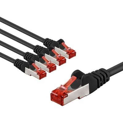 goobay 65976 CAT6 nätverkskabel i en uppsättning med 5/patchkabel skärmad S/FTP/CU Ethernet-kabel, PiMF, LSZH/Cat 6 kabel med 10 Gbits/svart/5 x 3 m goobay 65976 CAT6 nätverkskabel i en uppsättning med 5/patchkabel skärmad S/FTP/CU Ethernet-kabel, PiMF, LSZH/Cat 6 kabel med 10 Gbits/svart/5 x 3 m