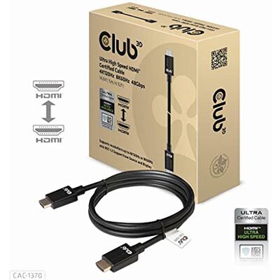 Club 3D Ultra High Speed HDMI™ 4K120 Hz, 8K60Hz kabel 48 Gbps St./st. 1,5 m, CAC-1370 Club 3D Ultra High Speed HDMI™ 4K120 Hz, 8K60Hz kabel 48 Gbps St./st. 1,5 m, CAC-1370