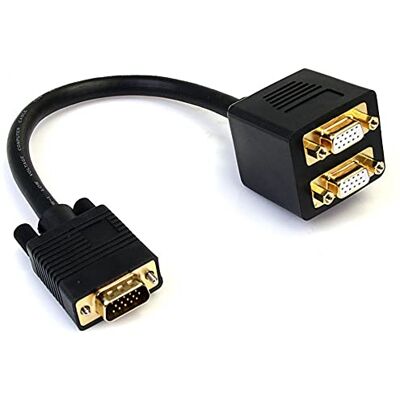 StarTech .com 30 cm VGA till 2 x VGA splitter-kabel – St/Bu – VGA HD15 Y-distributör kontakt/uttag – guldpläterad StarTech .com 30 cm VGA till 2 x VGA splitter-kabel – St/Bu – VGA HD15 Y-distributör kontakt/uttag – guldpläterad