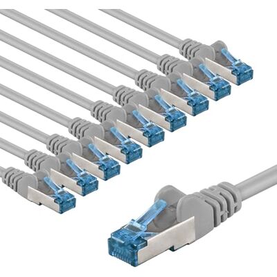 goobay 66023 CAT 6A nätverkskabel i 10 set/patchkabel skärmad S/FTP/CU Ethernet-kabel, PiMF, LSZH/Cat 6a kabel med 10 Gbits/grå/10 x 1 m goobay 66023 CAT 6A nätverkskabel i 10 set/patchkabel skärmad S/FTP/CU Ethernet-kabel, PiMF, LSZH/Cat 6a kabel med 10 Gbits/grå/10 x 1 m