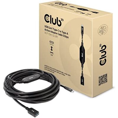 Club 3D CAC-1538 USB Gen1 typ-C till typ-A aktiv adapterkabel 5 Gbps St./B 10 meter Club 3D CAC-1538 USB Gen1 typ-C till typ-A aktiv adapterkabel 5 Gbps St./B 10 meter