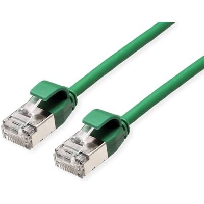 ROLINE U/FTP DataCenter patchkabel Kat.6A (klass EA), LSOH, smal, grön, 0,15 m ROLINE U/FTP DataCenter patchkabel Kat.6A (klass EA), LSOH, smal, grön, 0,15 m