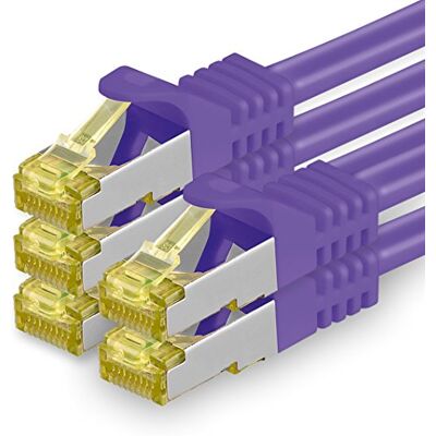 1aTTack.de CAT 7 LAN-kabel 1,5m 10Gbps Nätverkskabel S/FTP (5 st Lila) 1m 2m 3m 5m 7,5m 10m 15m 20m 25m 30m, RJ45 höghastighet, skärmad Ethernetkabel för gaming, modem, router, PC 1aTTack.de CAT 7 LAN-kabel 1,5m 10Gbps Nätverkskabel S/FTP (5 st Lila) 1m 2m 3m 5m 7,5m 10m 15m 20m 25m 30m, RJ45 höghastighet, skärmad Ethernetkabel för gaming, modem, router, PC