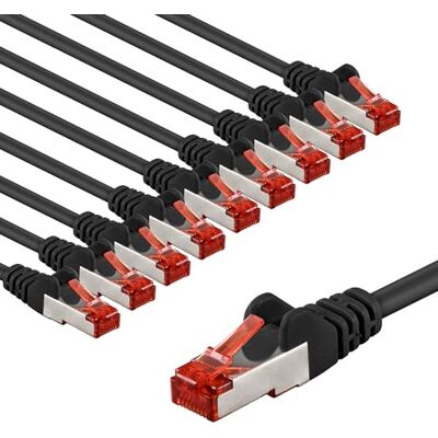 goobay 65981 CAT6 nätverkskabel i 10 set/patchkabel skärmad S/FTP/CU Ethernet-kabel, PiMF, LSZH/Cat 6 kabel med 10 Gbits/svart/10 x 5 m goobay 65981 CAT6 nätverkskabel i 10 set/patchkabel skärmad S/FTP/CU Ethernet-kabel, PiMF, LSZH/Cat 6 kabel med 10 Gbits/svart/10 x 5 m